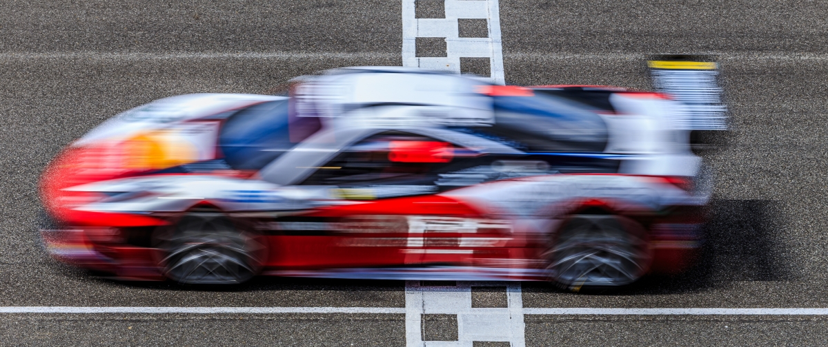 Motion blur, Race car racing on speed track